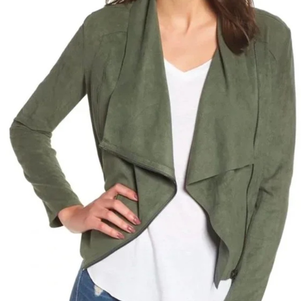 Blank NYC Sage Green Faux Suede Jacket